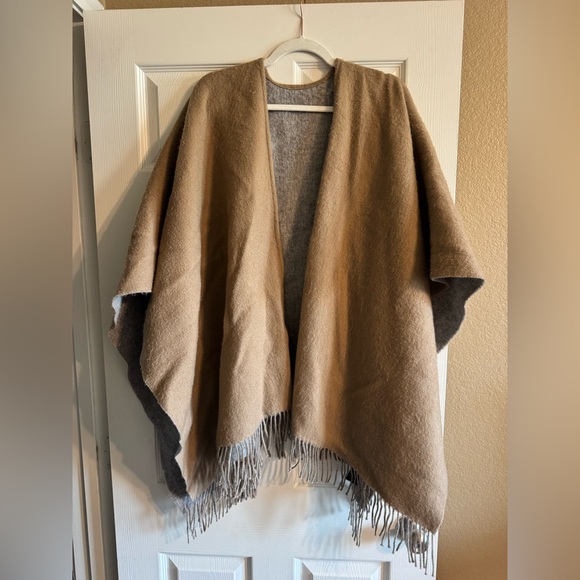 rag & bone Jackets & Blazers - Rag & Bone Beige and Gray Wool Poncho